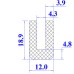 Ron cao su NBR chữ U 12x18.9x4.3