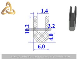 Ron cao su NBR chữ U 6x10.2x3.2