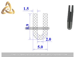 Ron cao su NBR chữ U 5x8.9x2
