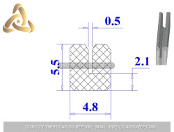 Ron cao su NBR chữ U 4.8x5.5x0.5
