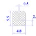 Ron cao su NBR chữ U 4.8x5.5x0.5