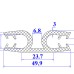 Ron cao su EPDM chữ U 49.9x16x6.8