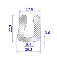 Ron cao su NBR chữ U 20.3x22.9x8.6