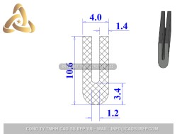 Ron cao su NBR chữ U 4x10.6x1.2