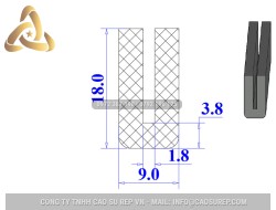 Ron cao su NBR chữ U 9x18x1.8