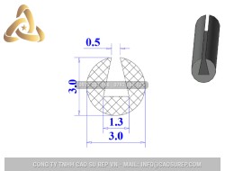 Ron cao su NBR chữ U 3x3x1.3