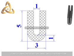 Ron cao su EPDM chữ U 3x5x1