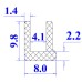 Ron cao su NBR chữ U 8x9.8x4.1