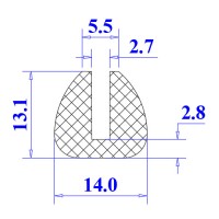 Ron cao su NBR chữ U 14x13.1x2.7
