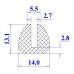 Ron cao su NBR chữ U 14x13.1x2.7