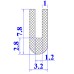Ron cao su EPDM chữ U 3.2x7.8x1.2