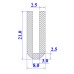 Ron silicon chữ U 8x21x3