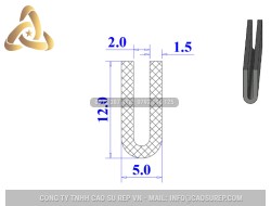 Ron silicon chữ U 5x12x2