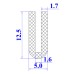 Ron silicon chữ U 5x12.5x1.6