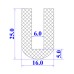 Ron silicon chữ U 16x25x6