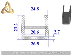 Ron silicon chữ U 26.5x23.2x20.6