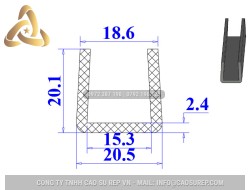 Ron silicon chữ U 20.5x20.1x2.4
