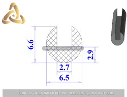 Ron silicon chữ U 6.5x6.6x2.9