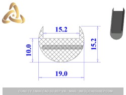 Ron silicon chữ U 19x15.2x15.2