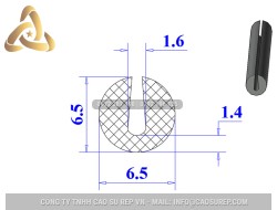 Ron silicon chữ U 6.5x6.5x1.6