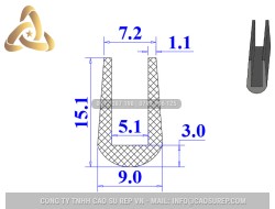Ron silicon chữ U 9x15.1x5.1
