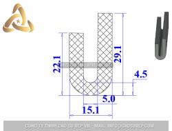 Ron silicon chữ U 15.1x22.1x5