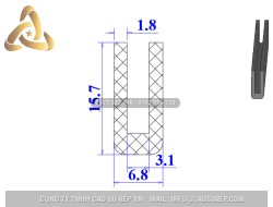 Ron silicon chữ U 6.8x15.x7x3.1