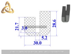 Ron silicon chữ U 30x27.1x5.2