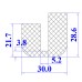 Ron silicon chữ U 30x27.1x5.2