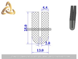 Ron silicon chữ U 13x25x2