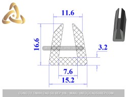 Ron silicon chữ U 15.2x16.6x7.6