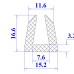 Ron silicon chữ U 15.2x16.6x7.6