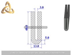 Ron silicon chữ U 13x40x3