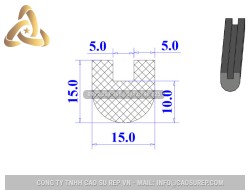 Ron silicon chữ U 15x15x5