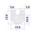 Ron silicon chữ U 15x15x5