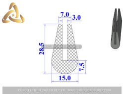 Ron silicon chữ U 15x28.5x3