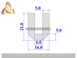 Ron silicon chữ U 16x21x6