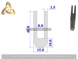 Ron silicon chữ U 15x40x8