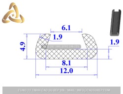Ron silicon xốp chữ U 12x4.9x8.1