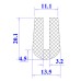 Ron silicon xốp chữ U 13.5x20.1x3.2