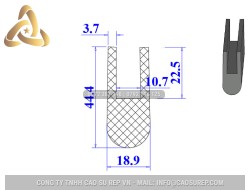 Ron silicon xốp chữ U 18.9x44.4x10.7