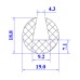 Ron silicon xốp chữ U 19x18.8x9.2