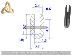 Ron silicon xốp chữ U 3.2x5.7x1.3