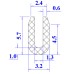 Ron silicon xốp chữ U 3.2x5.7x1.3