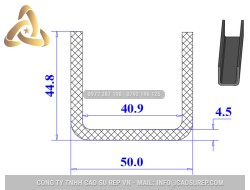 Ron silicon xốp chữ U 50x44.8x40.9
