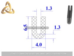 Ron silicon xốp chữ U 4x6.5x1.3
