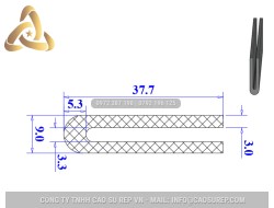 Ron silicon xốp chữ U 9x37.7x3.3
