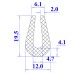 Ron silicon xốp chữ U 12x19.5x4.7
