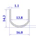 Ron silicon xốp chữ U 16x14.3x13.8