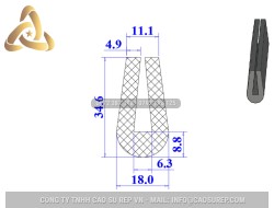 Ron silicon xốp chữ U 18x34.6x6.3